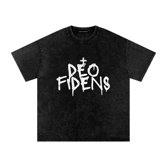 Snow Washed Liquid Letters Shirt