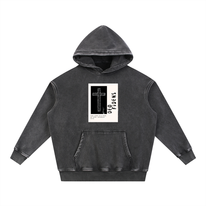 Snow Wash Ghost Cross Hoodie