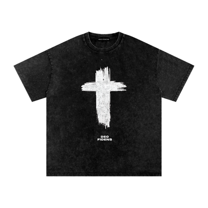 Snow Washed Faded Cross Shirt