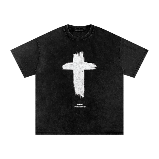 Snow Washed Faded Cross Shirt